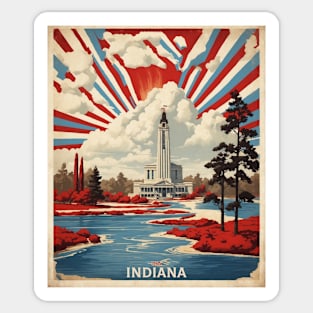 Indiana United States of America Tourism Vintage Poster Sticker